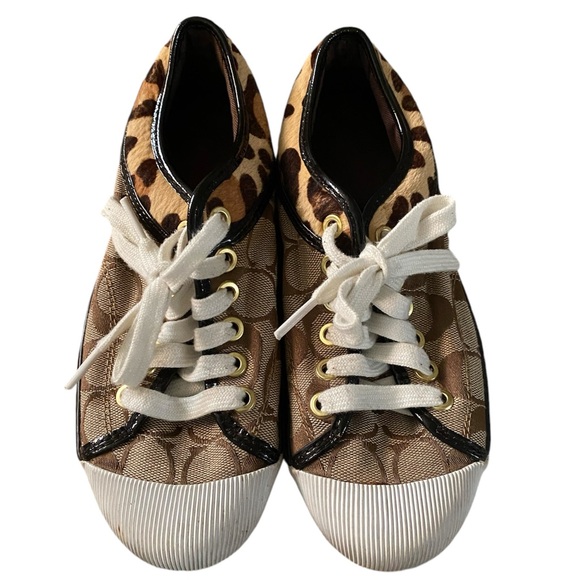 Coach | Shoes | Coach Barrett Sneakers Brown Patent Leather Wbrown Tan ...